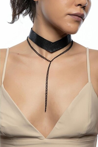 DENİZ TASARIM Deri Choker Kolye