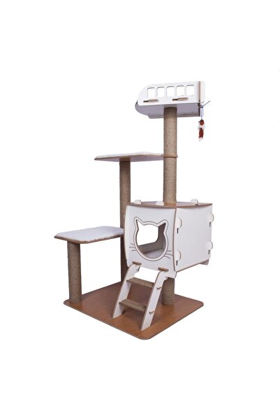 Patihomes Tiered Cat House Scratching Beige