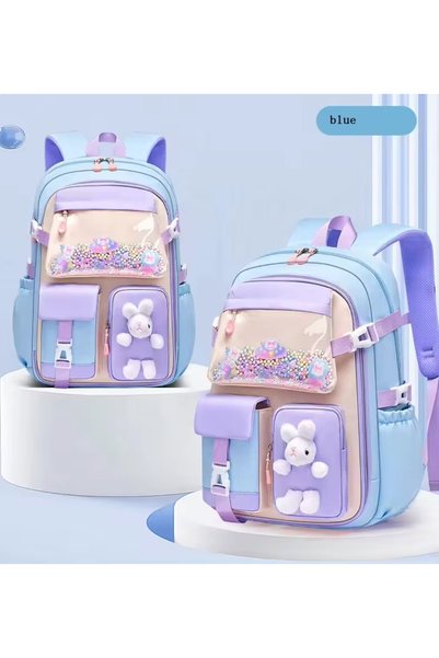 TAROS KIRTASİYE School Bag with Transparent Compartment and Rabbit Figure