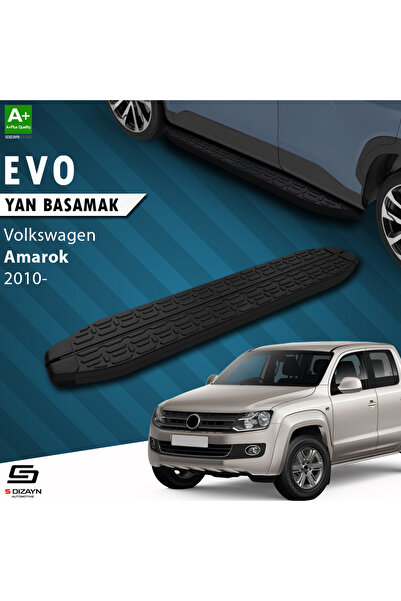 S-Dizayn VW Amarok Evo Siyah Yan Basamak 203 Cm 2010-2023 A+ Kalite