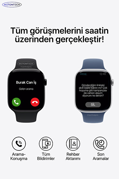 MactivePro Watch HK11 Pro Max Amoled Akıllı Saat Tüm Akıllı Telefonlara Uyumlu Kordon Hediyeli Amoled Ekran