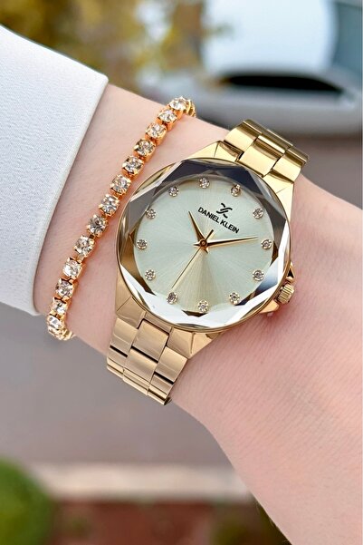 Daniel Klein Altın Renk 2 Yıl Garantili 33 Mm Kadın Kol Saati ve Bileklik