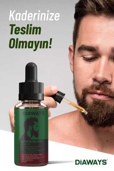 DİAWAYS Saç Sakal Serumu Besleyici Saç Dökülmesi Karşıtı Güçlendirmeye Yeni Oluşumuna Yardımcı Yağı