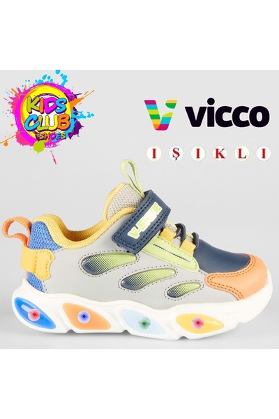 Kocamanlar Ayakkabı Vicco Lamb Lighted Orthopedic Children's Sports Shoes Gray