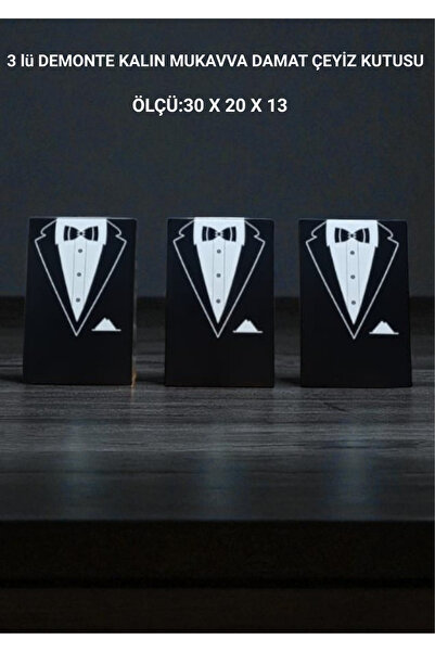 YUNESCO MOBİLYA VE HEDİYELİK Hediyelik Kutu 3 Lü Kutu Dikdörtgen Sert Seti Bo...
