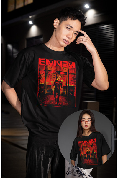 Fuddy Moda Eminem Music Motown Štampano majica, muško-ženski rap Štampano T-s...