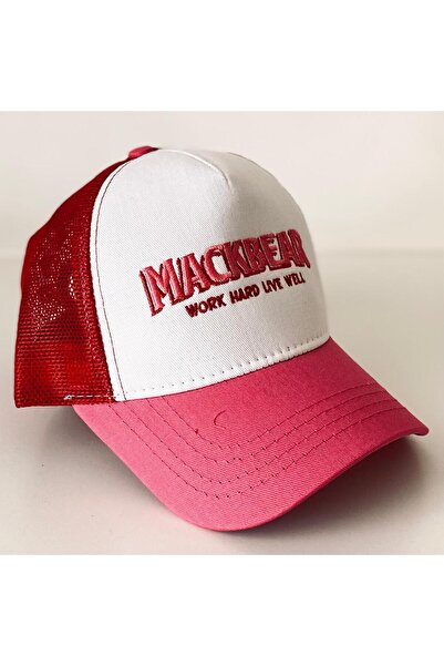 Mackbear Coffee Co. Mackbear Ayarlanabilir Unisex Şapka Beyaz Pembe