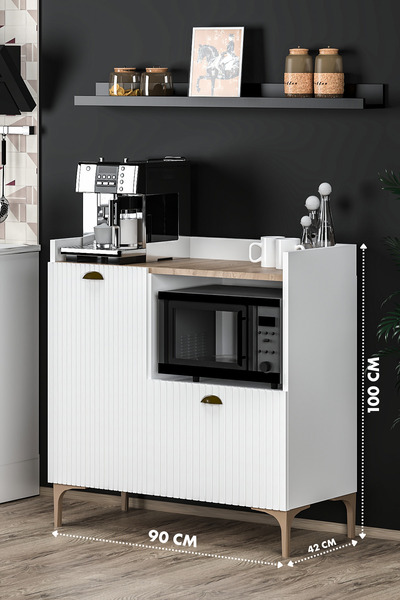 Fly Mobilya Elin Çok Amaçlı Kapaklı Kahve Köşesi, Fırın Dolabı, Kiler Dolabı, Mutfak Erzak Dolabı