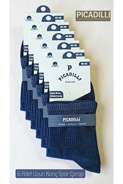 Picadilli 6lı Paket Pamuk Sport Orta Konç Esnek Lastikli Sporcu Çorabı Rahat ...