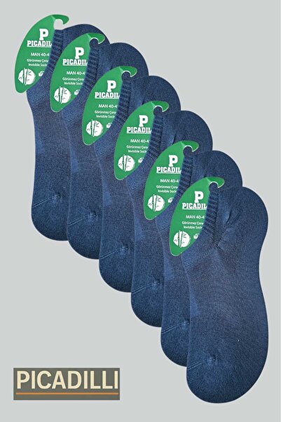 Picadilli 6LI PAKET SNEAKERS ERKEK ÇORAP BAMBU RAHAT GÖRÜNMEZ ÇORAP JEANS (MAVİ)