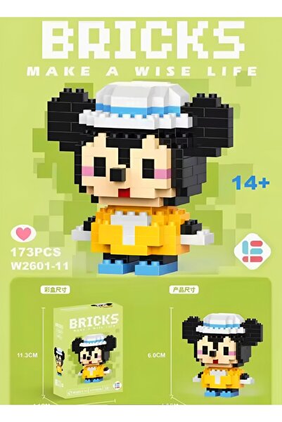 rengarenk outlet BRİCKS Mickey Mouse ve Minnie Mouse Figür Hobi Yapı Blokları