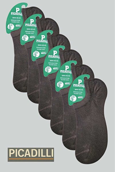 Picadilli Pack of 6 Sneakers Men's Socks Bamboo Comfortable Invisible Socks B...