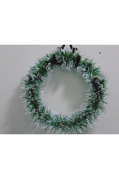 OEM Coronita de Craciun cerc 20 cm alb cu verde