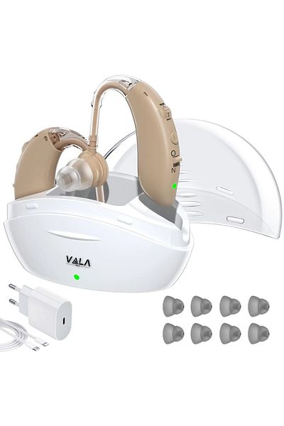 Vala Tech 2 X Auditive Device - Vala Tech®, 210h Autonomy, 130dB Amplification, Rechargeable, Noise Reduction