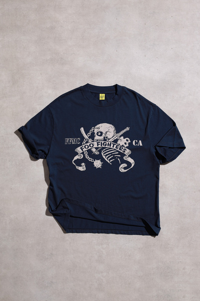 Overdrive Foo Fighters San Fernando Oversize Kısa Kollu Koyu Lacivert Tshirt