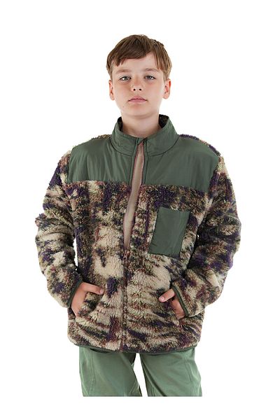 Denokids Khaki Boy's Plush Coat