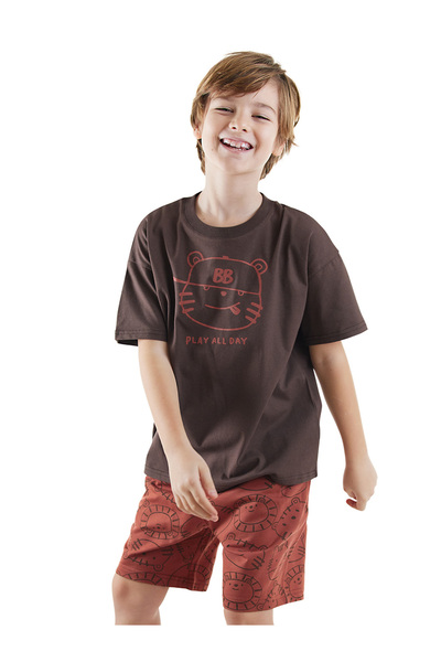 Denokids Play Boy Basic T-Shirt Shorts Set