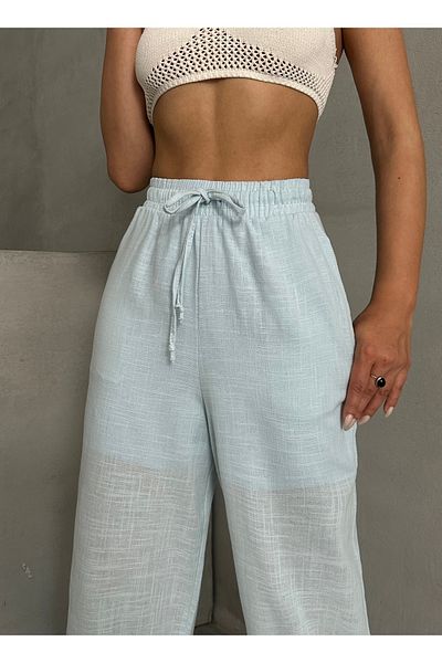 Miss Prova Waist Tie Detailed Linen Trousers Mısspnt2669