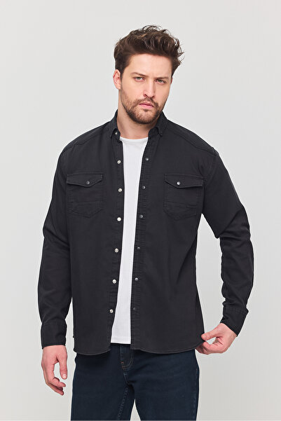 YXC Ανδρικό τζιν πουκάμισο Slim Fit