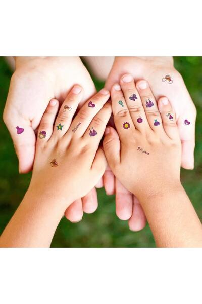 petit bijou Prenses Dövmesi,Yıldız,Gökkuşağı,Kelebek,Kalp Geçici Dövme, Parmak,Kol,Ayak,Göğüs Dövmesi,Tattoo