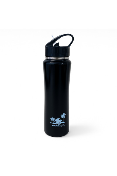 Generic Stainless steel sports bottle with straw & tight lid, keeps drinks hot 12h and cold 24h