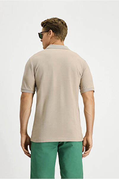 Kiğılı Μπλουζάκι με κέντημα από βαμβακερό κέντημα με κανονική εφαρμογή, μη κυρτό μπλουζάκι με γιακά πόλο