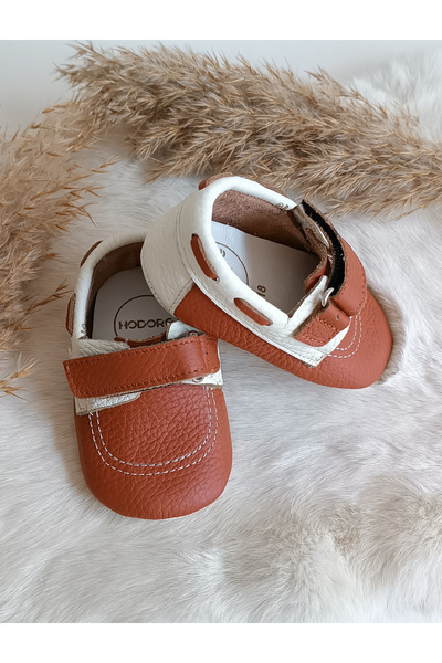 Hodore Timo Tan Genuine Leather Baby Loafer Booties