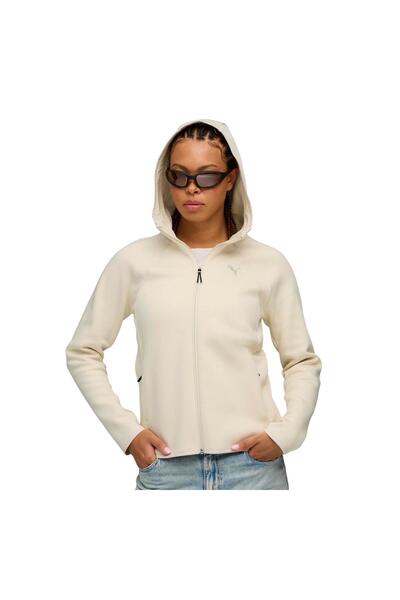 Puma 688141-87 Evostripe Full-Zip Hoodie Women's Jacket Cream
