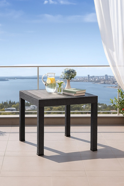 MOBETTO Rattan 80x80 Antrasit Masa - Bahçe&balkon&teras