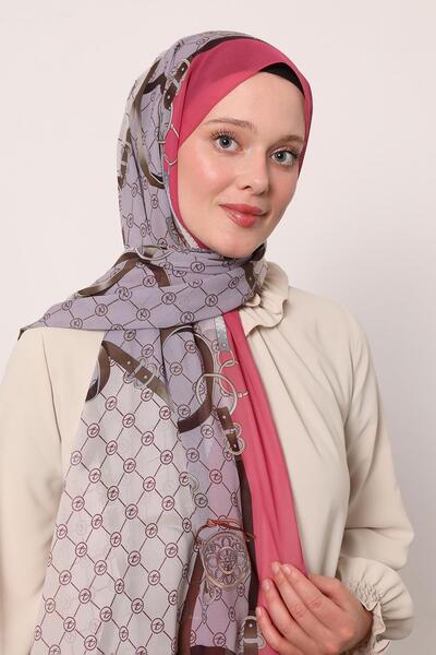 LuvenSara Silk Chiffon Shawl |   Fuchsia