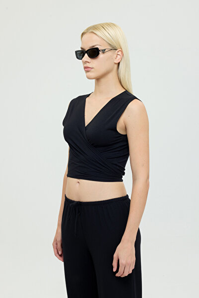 SHEISMONO Αμάνικη μπλούζα Ultra Soft Tie-Up Μαύρη