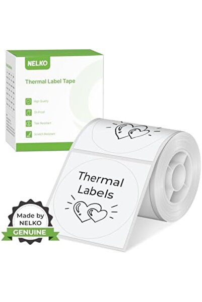 Nelko شريط صانع الملصقات PM220، ورق طباعة ملصقات مخصص، 50 × 50 مم، مكتب مغلف قياسي