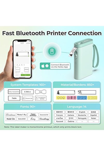 Nelko Labeling Machine with Tape, Bluetooth Label Printer P21, Mini Wireless Labeling Machine with M