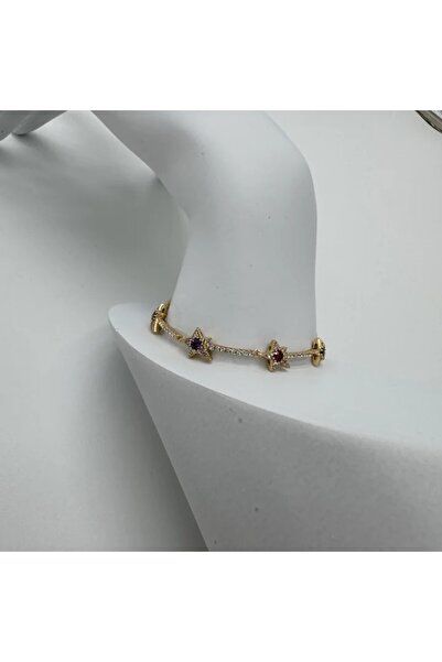 TAKIŞINA Özel Seri 14K Altın Kaplama Gold Starry Dreams Taş Detay Bileklik - ...