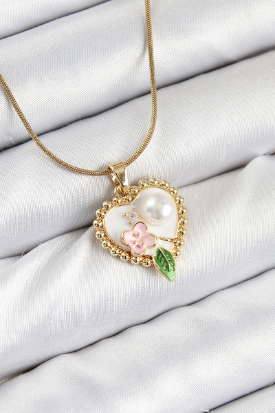 STİLLOVE قلادة نسائية من الفولاذ 316L ذات صورة فنية باللون الذهبي