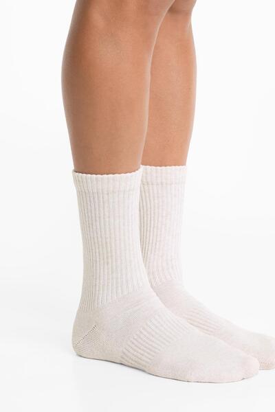 Oysho 3 pairs of cotton blend classic sports socks