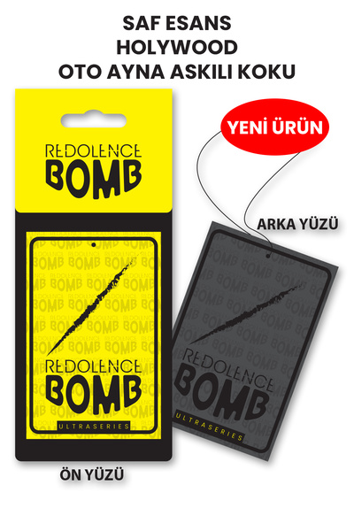 Redolence Bomb Oto ayna askılı ipli kalın karton koku 10x6,5cm Saf Esans Holy...