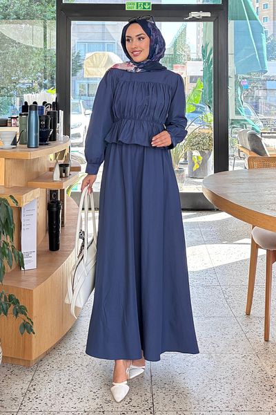 Tesettür Diyarı Gathered Detailed Skirt Shirt Hijab Suit