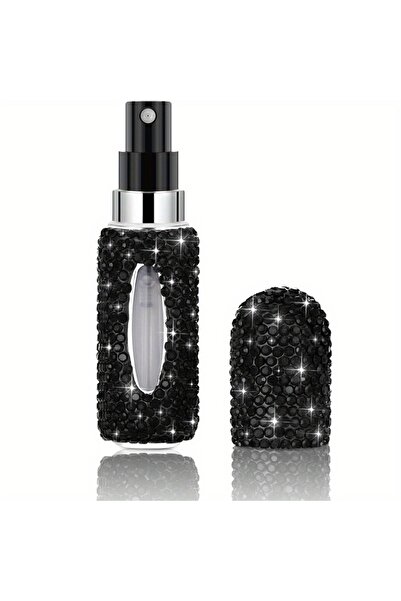 choice2 زجاجة رذاذ عطر سوداء لامعة 5 مل، زجاجة عطر قابلة لإعادة التعبئة للسفر...