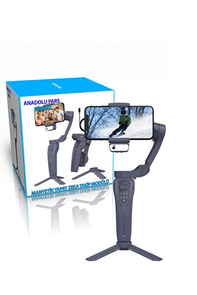 ANADOLU PARS Smart F12 3 Eksenli Gimbal Telefon Tutucu Akıllı Yüz ve Nesne Ta...