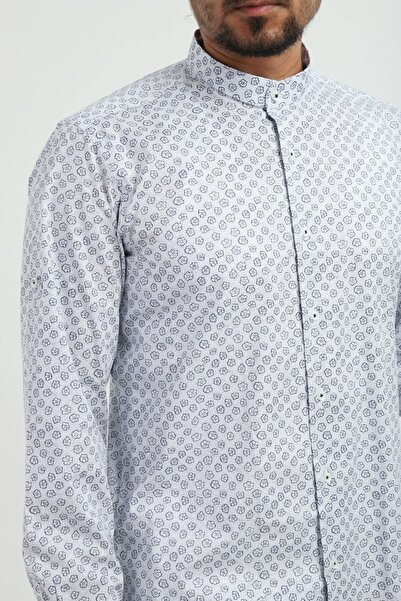 EMILIO BETTI Slim Fit Hakim Yaka Desenli Gömlek
