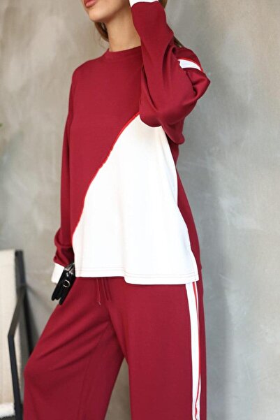 HG MODA Kadın Bol Paça Eşofman Takımı Esnek Rahat Bol Kesim