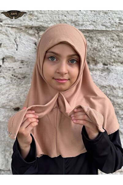 ALDAYER Çıtçıtlı hijap bone Cizgili çocuk