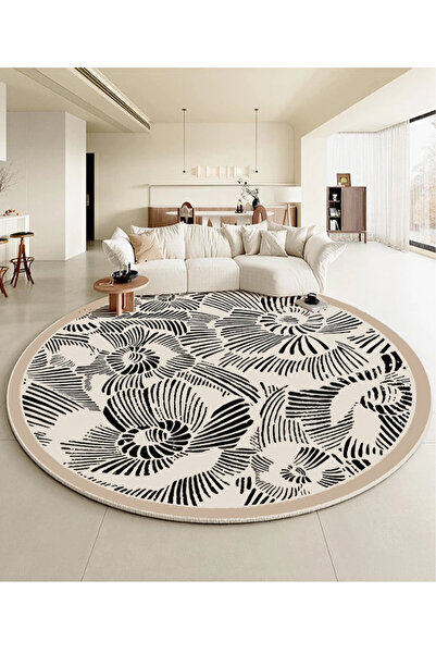 Chilai Home Latino Dekoratif Çap Halı, Kaydırmaz Tabanlı, Yıkanabilir Djth