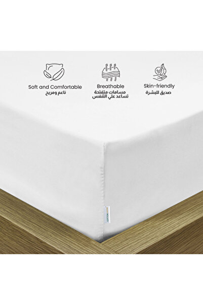 COTTON HOME Supersoft 1 Piece Fitted Sheet 90x190+20cm,Single Size Bed sheet Deep Pocket Design for a Secure Fit