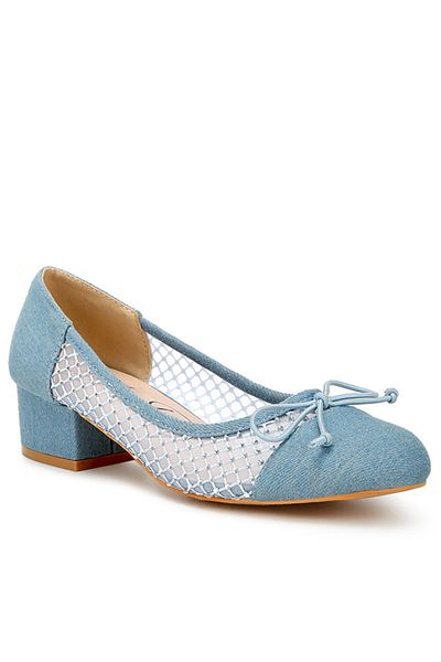 london Rag Women Rhinestone Detail Denim Ballerinas