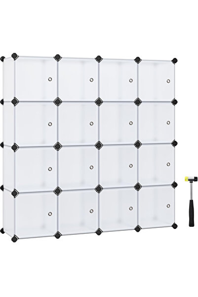 SONGMICS Μονάδα αποθήκευσης με 16 κύβους, για παπούτσια ή ρούχα, προσαρμόσιμη...