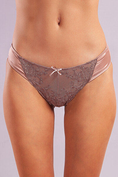 Ronanna Golshan Giselle Mini Slip, Women's Guipure Satin Copper Panties