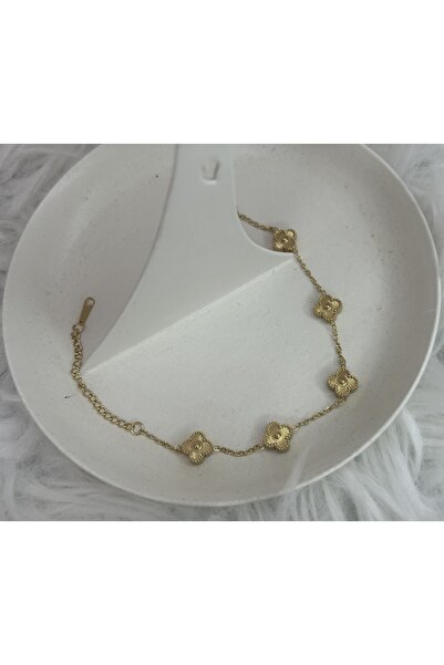 stainles steel سوار من الفولاذ الذهبي الصغير الحجم على شكل برسيم خماسي