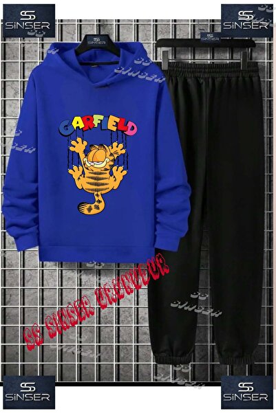 SS SİNSER Детски унисекс комплект спортен екип с качулка и специален принт „G...